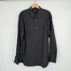 Banana Republic Men's Wrinkle-Resistant Plaid Long Sleeve Shirt size  XL Tall